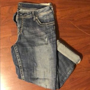 Silver Brand Crop Boyfriend Jeans